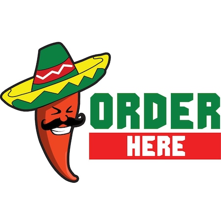 Signmission ORDER HERE Concession Decal sign cart trailer stand sticker equipment, D-DC-24-Order Here D-DC-24-Order Here